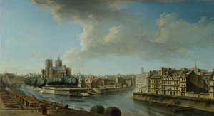 Het koor van de Notre-Dame en de westelijke punt van het Île Saint-Louis door Nicolas Raguenet