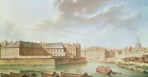 Het Ile Saint-Louis en het Hotel de Bretonvilliers in 1757 door Nicolas Raguenet