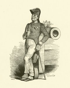 De Pensioengerechtigde (gravure) door Nicolas Toussaint (after) Charlet