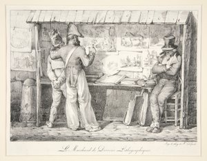 Le Marchand de Dessins Lithographiques door Nicolas Toussaint Charlet
