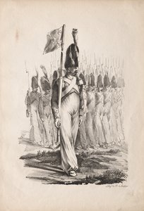 Militaire kostuums: Karabiniers Sergeant, Algemene Gids, 1817-1818 door Nicolas Toussaint Charlet