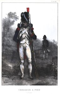 Napoleontische Oorlogen, Franse leger, Voetjager van de Keizerlijke Garde in volledige uitrusting, 1845