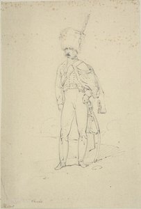 Staande huzaar door Nicolas Toussaint Charlet