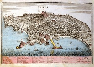 Kaart van de stad Napels. Kaart van Le Fer door Nicolas de Fer