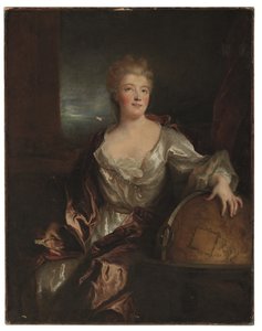 Portret van Gabrielle-Émilie le Tonnelier de Breteuil, Markiezin du Châtelet door Nicolas de Largillière