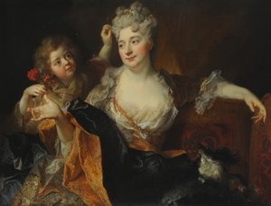 Portret van Marguerite-Elisabeth Forest van Largilliere en haar zoon Nicolas, c.1712 door Nicolas de Largillière