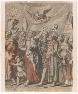 Triomftocht van Christus met figuren uit het Oude en Nieuwe Testament (tweede deel) door Nicolas de Larmessin (I)