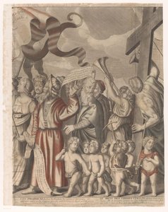 Triomftocht van Christus met figuren uit het Oude en Nieuwe Testament (vierde deel) door Nicolas de Larmessin (I)