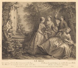 De middag door Nicolas de Larmessin IV after Nicolas Lancret