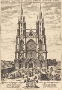 De gevel van de abdij van S. Nicaise de Reims door Nicolas de Son