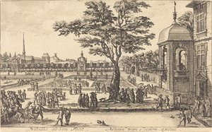 Uitzicht op een tuin door Nicolas de Son