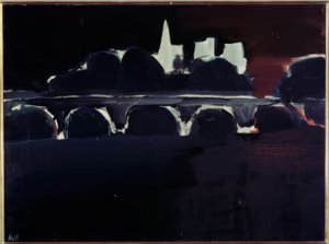 Uitzicht op Parijs bij nacht