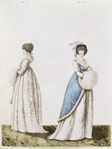 Middagdresses figuren 327 en 328 uit Nikolaus Heideloff