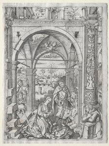 Aanbidding van de herders door Nicoletto da Modena