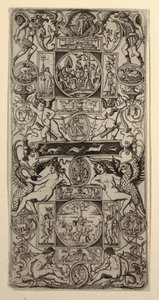 Ornamentpaneel met Orpheus en het Oordeel van Parijs