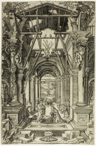 De Geboorte en de Aanbidding door de Herders door Nicoletto da Modena