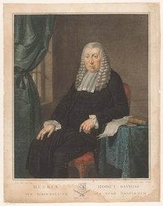 Portret van Hendrik Danielsz. Hooft, burgemeester van Amsterdam door Nicolo Schiavonetti
