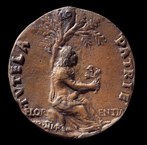 Medaille die Lorenzo de Medici, bekend als de Magnifieke, voorstelt door Nicolo Spinelli