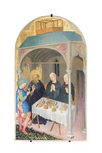 Sint Benedictus drinkt vergiftigde wijn door Nicolò di Pietro