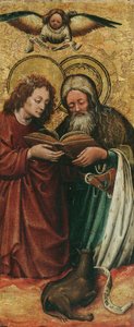 De evangelisten Matteüs en Lucas door Niederländischer Maler
