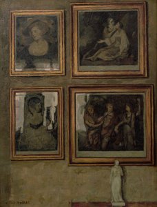 Interieur met Schilderijen en een Beeldje door Niels Holsoe