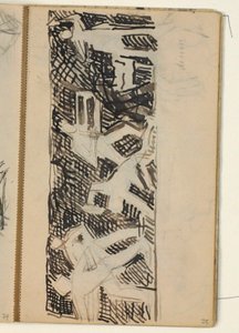Figurencompositie - schets voor reliëf over verschillende ambachten? door Niels Larsen Stevns