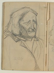 Studie van Thorvaldsen naar A.C.T. Neubourgs daguerreotypie uit 1840 door Niels Larsen Stevns