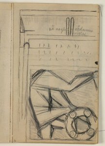 Ontwerp voor Poul S. Christiansens grafmonument, notitie door Niels Larsen Stevns