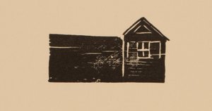 Vignet met een huis door Niels Nielsen