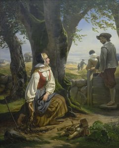 Kirsten Svendsdatter vindt de gouden hoorn in Gallehus op 20 juli 1639 door Niels Simonsen