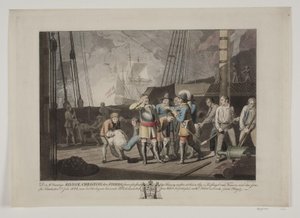 Christian IV in de zeeslag bij Femern, 1644 door Niels Truslew
