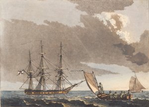 Een Russische fregat voor anker door Niels Truslew