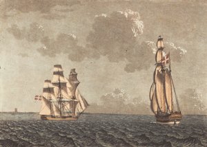 Een schip in de wind, en een galei met zijwind