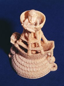 Bovenkant van zoutvat door de Meester van het Heraldische Schip, Nigeria, Bini-Portugees, ca.1525-1600