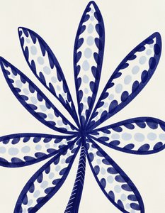 Blauw tropisch blad door Nikita Jariwala
