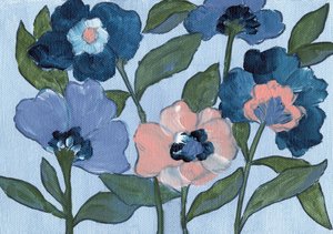 Blauwe en perzikkleurige bloesems door Nikita Jariwala