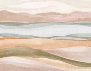 Rustig landschap in aquarel door Nikita Jariwala