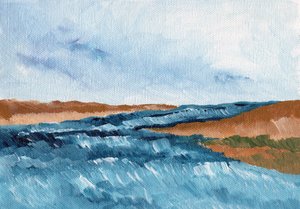 Landschap met een stromende rivier door Nikita Jariwala