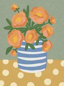 Stilleven met oranje bloemen door Nikita Jariwala