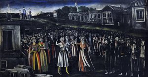 Kerkfestival in Kartli door Niko Pirosmani