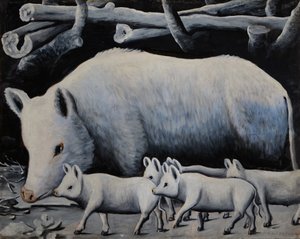 Witte Zeug met Biggen door Niko Pirosmani