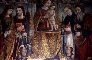 Madonna op de troon