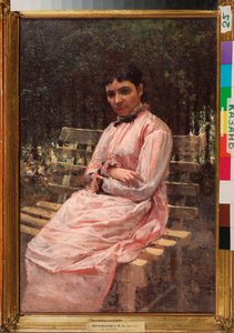 In een park (portret van de vrouw van de kunstenaar) door Nikolai Aleksandrovich Yaroshenko
