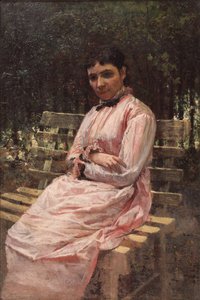 In een park. Portret van de vrouw van de kunstenaar door Nikolai Aleksandrovich Yaroshenko