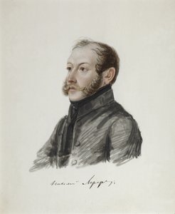 Portret van Decembrist Nikolai Lorer 1794-1873 door Nikolai Alexandrovich Bestuzhev