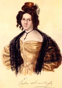 Portret van Prasovya Annenkova, vrouw van Decembrist Iwan Annenkow, 1836 door Nikolai Alexandrovich Bestuzhev