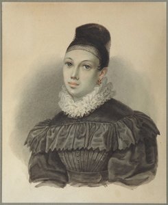 Portret van Yelizaveta Petrovna Naryshkina 1801-1867, 1832 door Nikolai Alexandrovich Bestuzhev