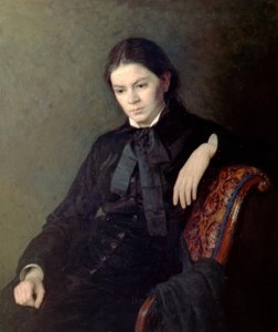 Portret van een onbekende dame door Nikolai Alexandrovich Yaroshenko