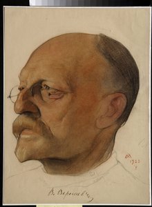 Portret van Vikenti Veressaiev (1867-1945), arts en Russische schrijver door Nikolai Andreevich Andreev