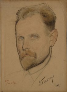 Portret van Jan Berzin 1889-1938, 1921 door Nikolai Andreevich Andreev
